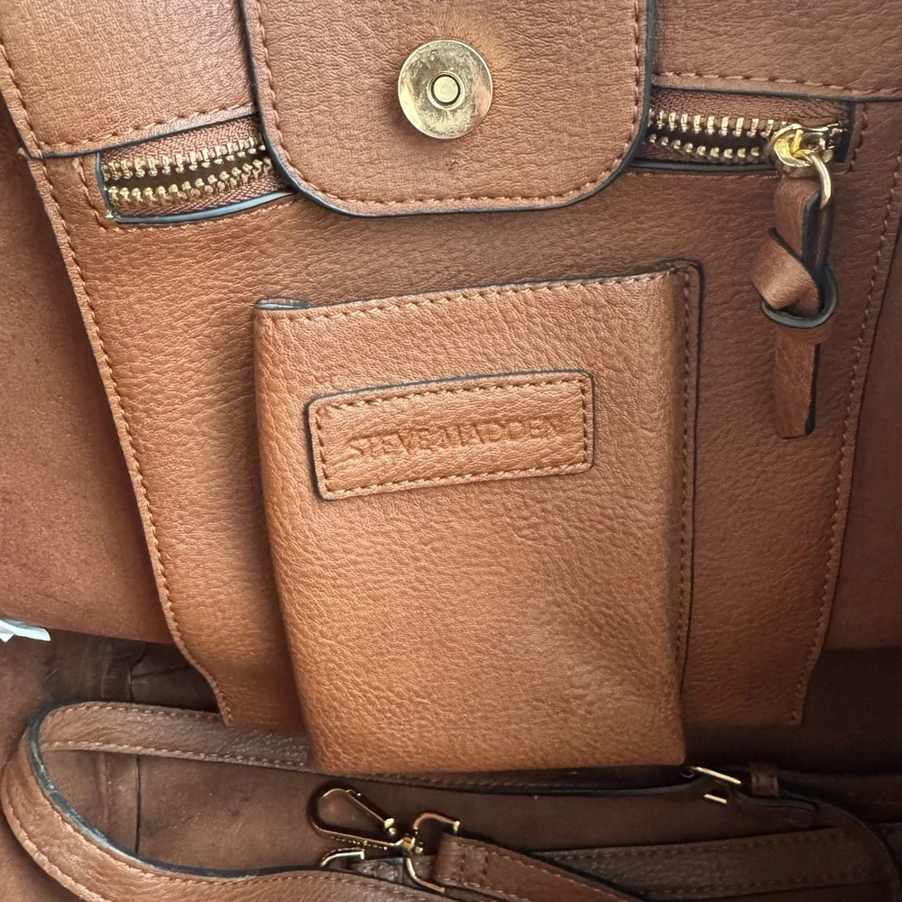 Steve Madden Brown Leather Handbag - Picture 4 of 10